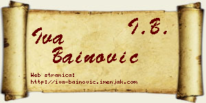 Iva Bainović vizit kartica
